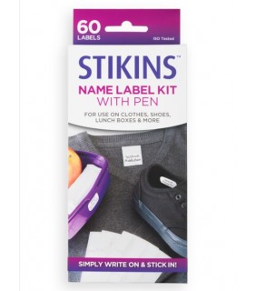 STIKINS 60x STIKINS Write-On Name Labels w/pen