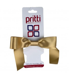Honey Gold Satin Pony Bow OSFA