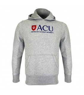Mens Grey Pullover Hoodie Tonal Shield Logo