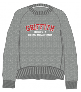 GU New Balance Mens Grey Crew Sweatshirt Drill Applique