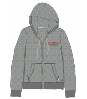 GU New Balance Ladies Grey Zip Jacket Hoodie Crest