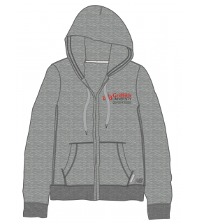 GU New Balance Mens Grey Zip Jacket Hoodie Crest