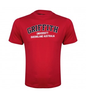 GU New Balance Mens Red T-Shirt Varsity Print