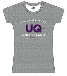 UQ New Balance Ladies Varsity Print T-Shirt Grey