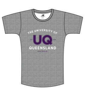 UQ New Balance Mens Varsity Print T-Shirt Grey