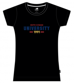 ECU New Balance Ladies Black T-Shirt Mono 1991
