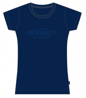 ECU New Balance  Ladies Navy T-Shirt Mono 1991