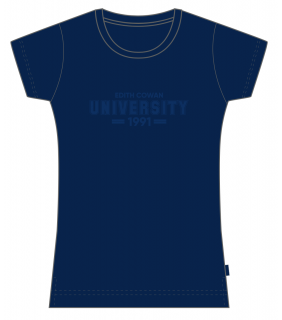 ECU New Balance Ladies Navy T-Shirt Mono 1991