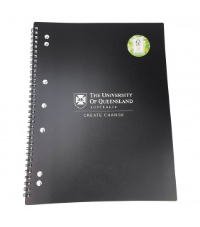 UQ Branded Notebook Black 140pg - A4