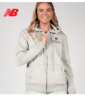 UQ New Balance Ladies Crest Zip Hood Jacket Grey