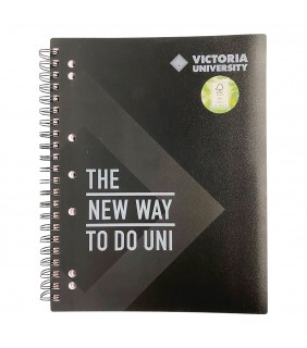 Victoria University A4 5 Subject Notebook Black 250pg