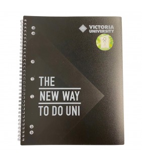 Victoria University VU A4 Notebook Black 140pg