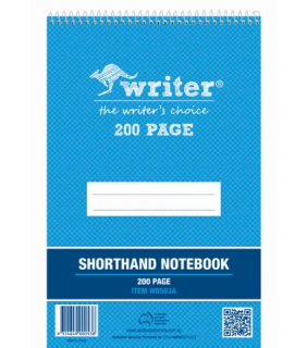 Writer Shorthand 200pg Spiral Note Book board cover