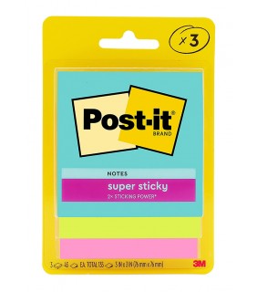 Post-It NOTES 76X76MM RECYCLABLE ASSORTED PK3