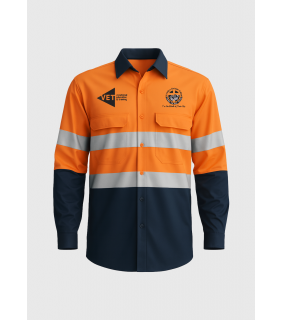 Shirt Hi-Vis Orange/Navy VET 