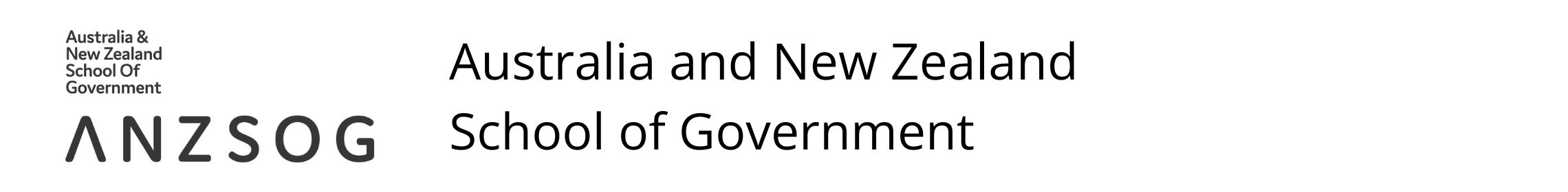 Australia and New Zealand  School of Government